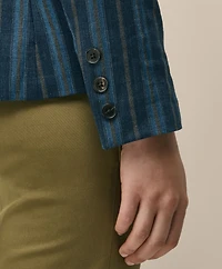 Linen-Cotton Striped Jacquard Jacket