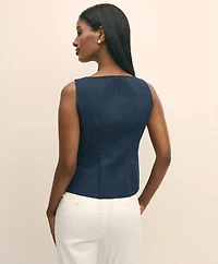 Square Neck Vest Cotton Faille