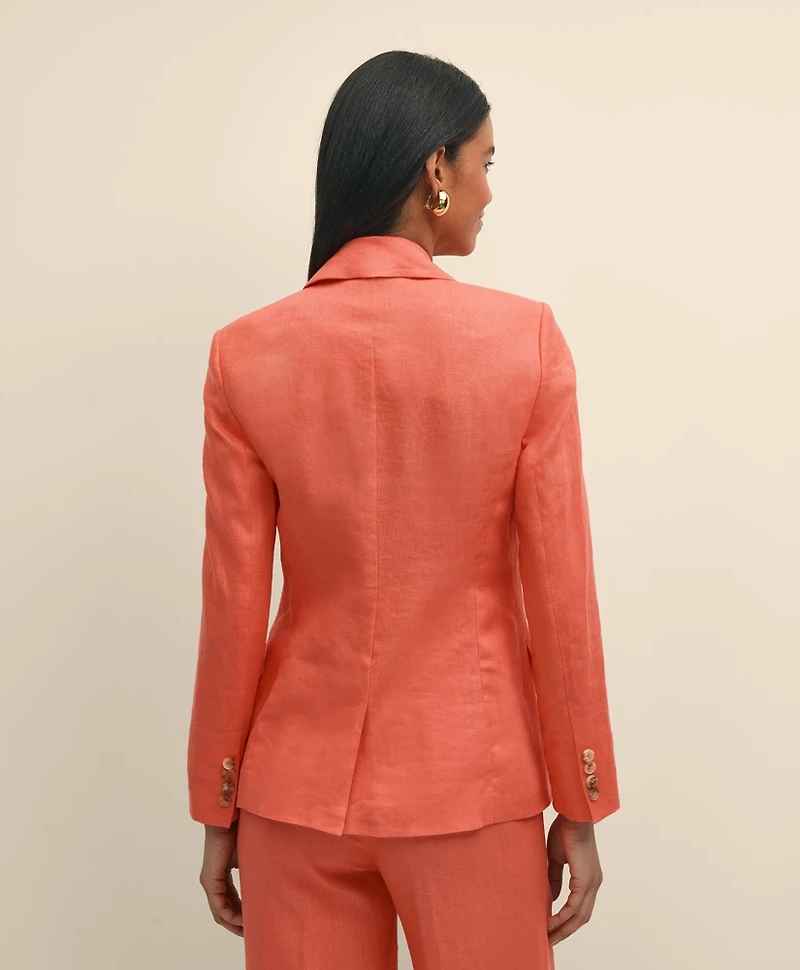 Linen One-Button Notch Lapel Jacket