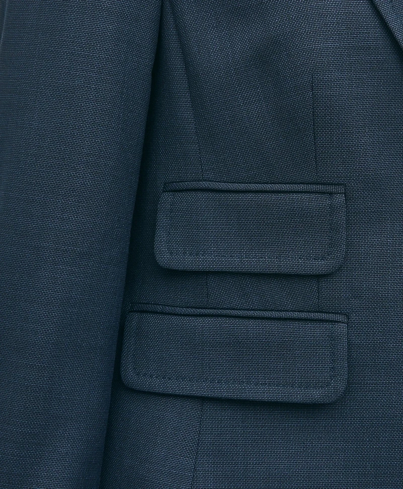 Wool-Blend Shrunken Fit Hopsack Jacket