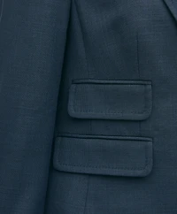 Wool-Blend Shrunken Fit Hopsack Jacket