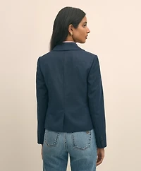 Wool-Blend Shrunken Fit Hopsack Jacket