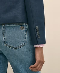 Wool-Blend Shrunken Fit Hopsack Jacket