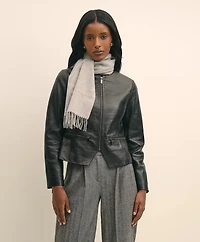 Leather Croc-Embossed Jacket