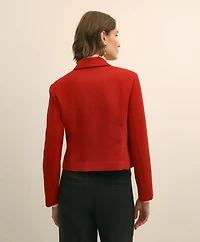 Wool Blend Cropped Double-Breasted Jacket