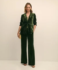 Silk-Blend One-Button Velvet Jacket