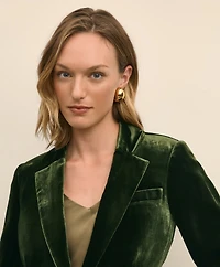 Silk-Blend One-Button Velvet Jacket