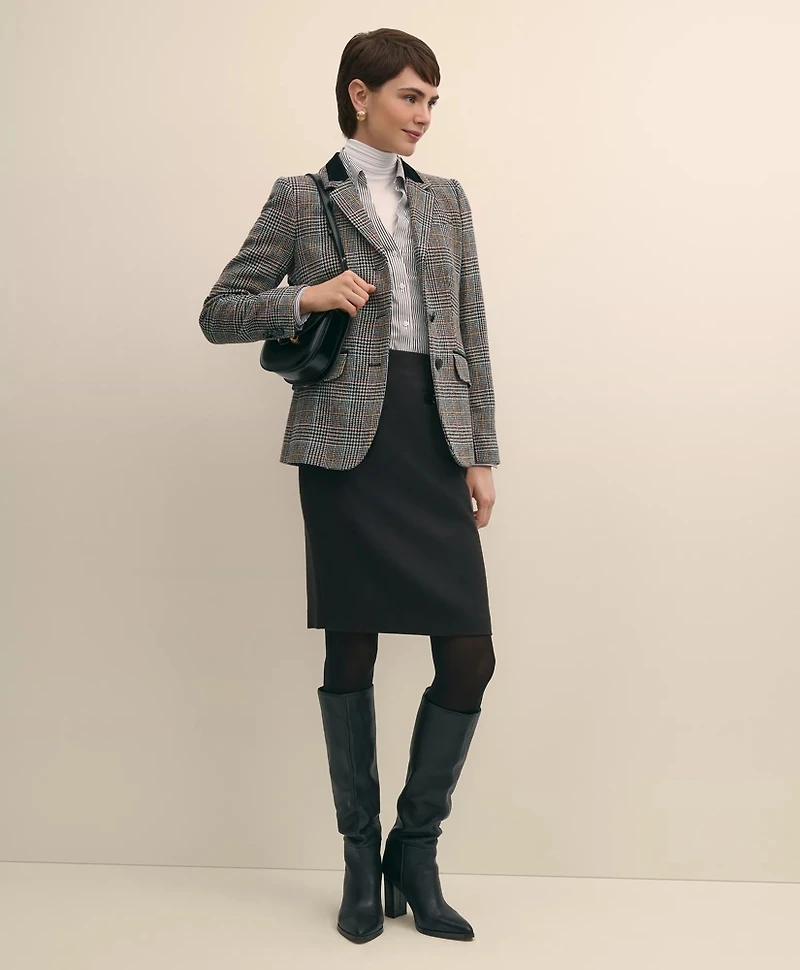 Plaid Shetland Wool Riding Jacket