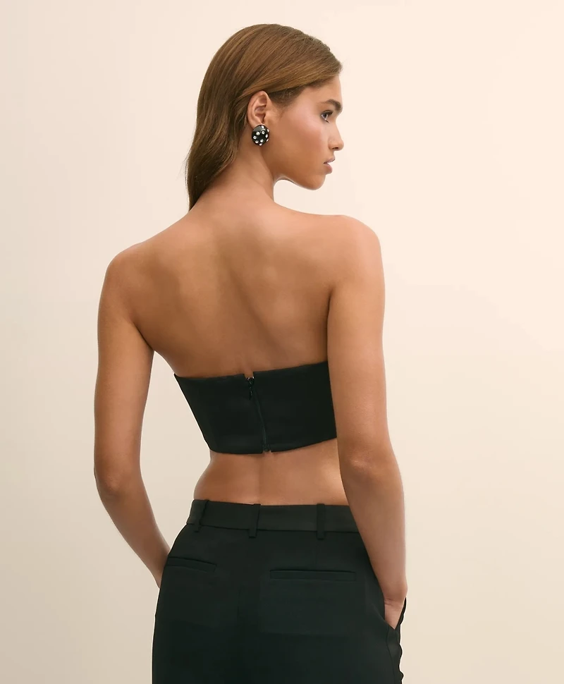 Pleated Cummerbund Bustier Top