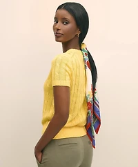 Floral Scarf in Silk Twill