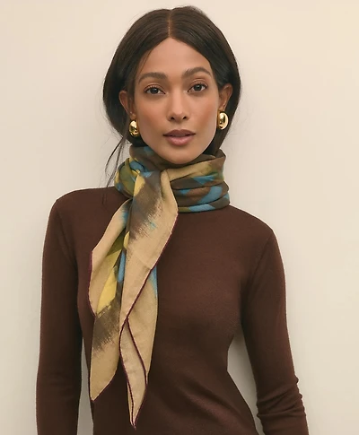 Modal Cashmere Plaid Brush Stroke Scarf