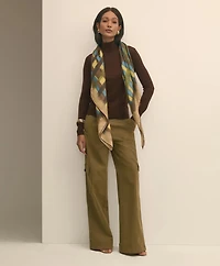 Modal Cashmere Plaid Brush Stroke Scarf