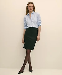 The Essentials Brooks Brothers Stretch Wool Pencil Skirt