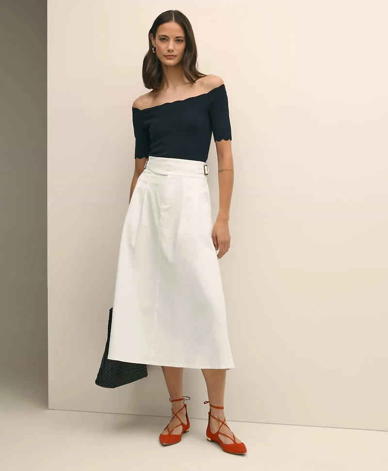 Gurkha Pleated Skirt Cotton Blend