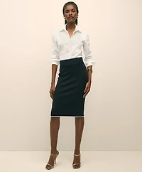 Silk Blend Sweater Pencil Skirt