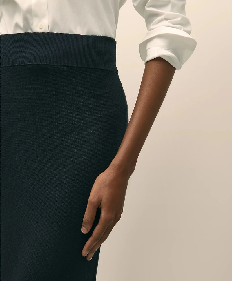 Silk Blend Sweater Pencil Skirt