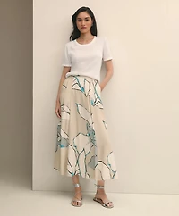 Flare Midi Skirt Abstract Print