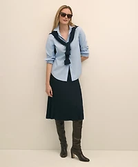 Silk Viscose Pleated Sweater Skirt