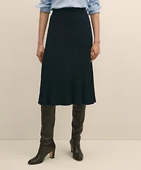 Silk Viscose Pleated Sweater Skirt