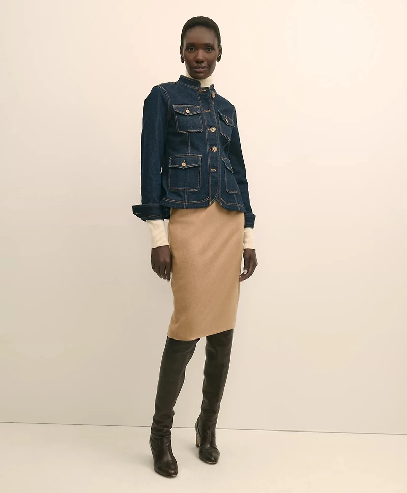 Camel Hair Pencil Skirt