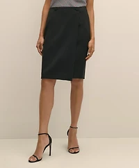 Wool Blend Wrap Skirt