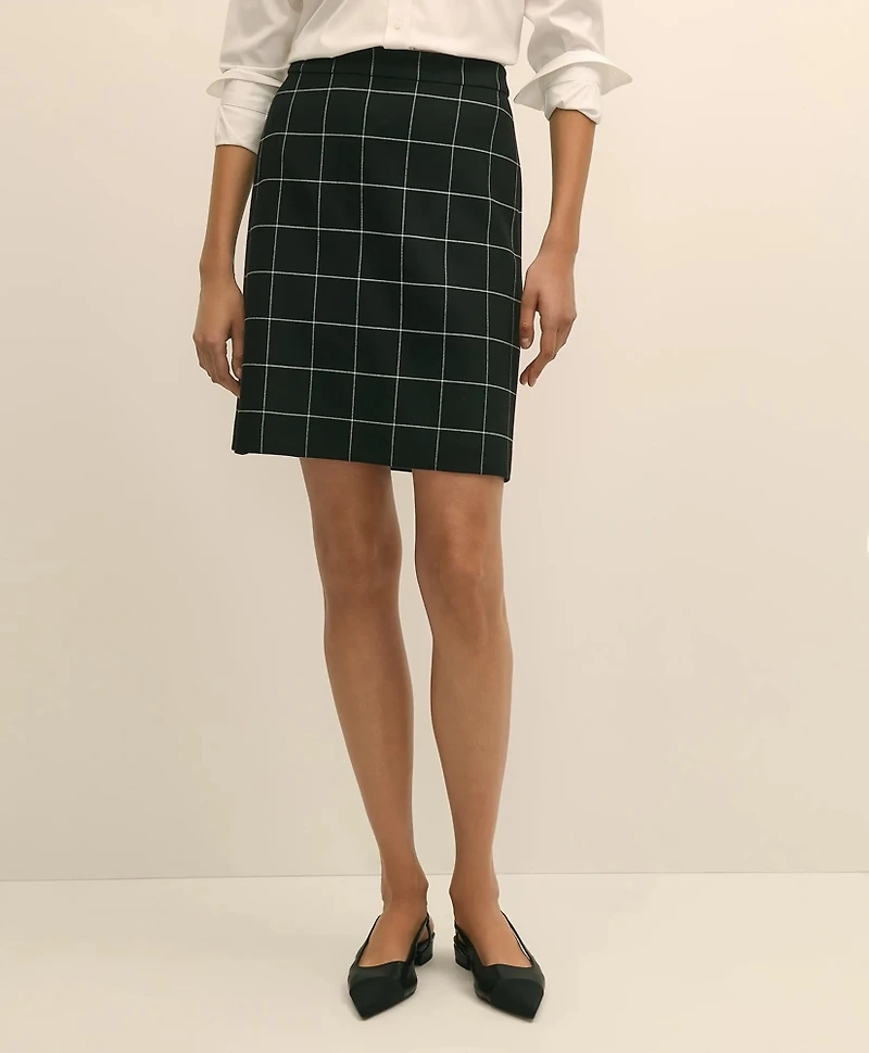 Windowpane Mini Skirt