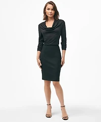 Cowl Neck Long-Sleeve Top Ponte Knit