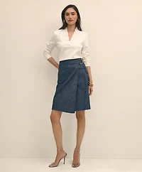 Ruffle V-Neck Long-Sleeve Top