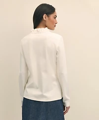 Ruffle V-Neck Long-Sleeve Top