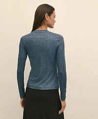 Buttery Soft Long-Sleeve Tee Foulard Print