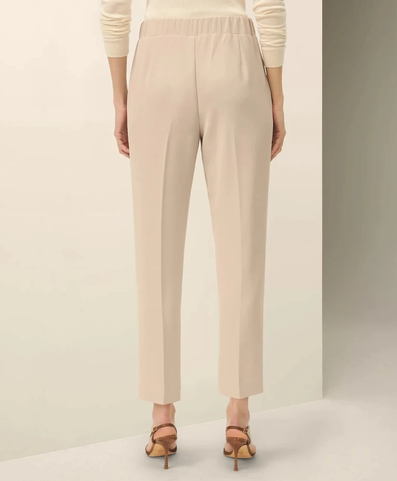 Easy Fit, Elastic Back Fine Twill Stretch Crepe Pants