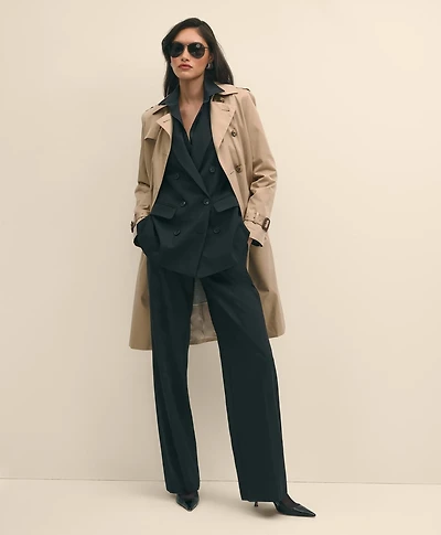 The Essentials Wide-Leg Trousers Wool Blend