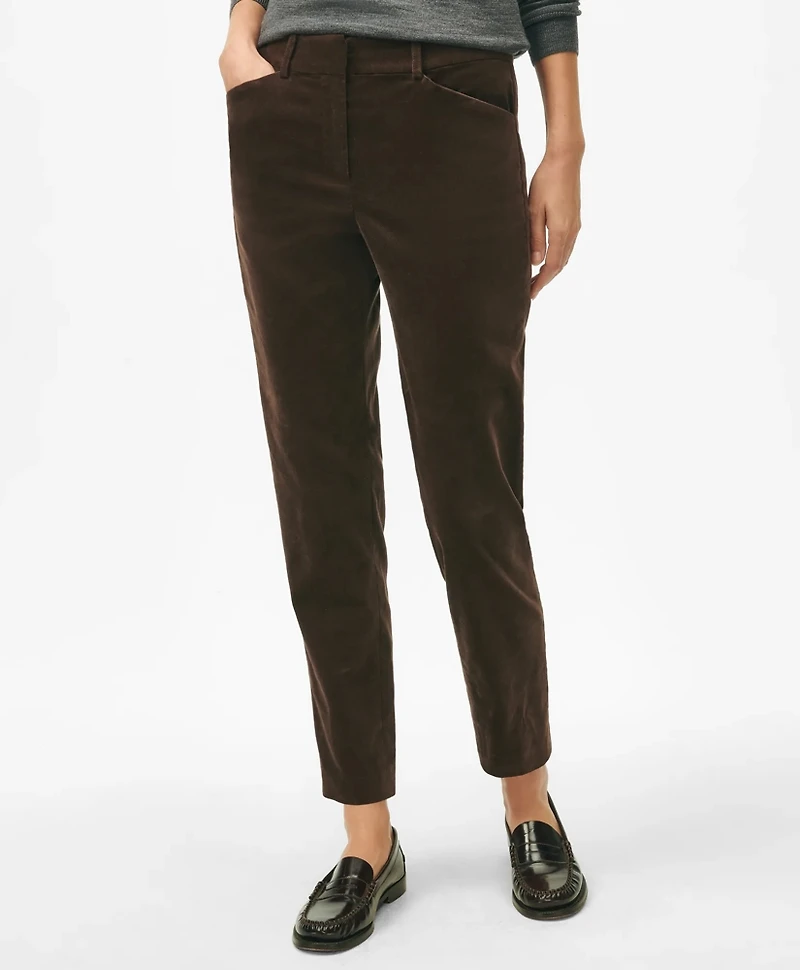 Slim Pants Velvet Cotton Blend