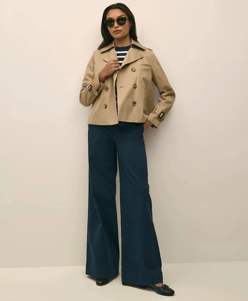 Cotton Twill Wide-Leg Pant