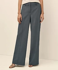 Merino Wool Blend Birdseye Wide Leg Trousers