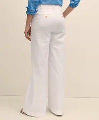 Cotton Twill Wide-Leg Pants