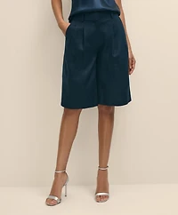 Linen Blend Culotte Shorts