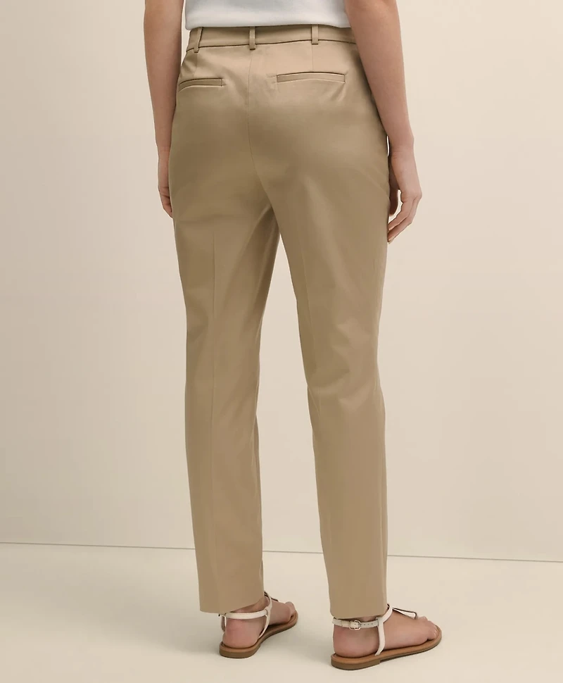 Cotton Sateen Slim Pants