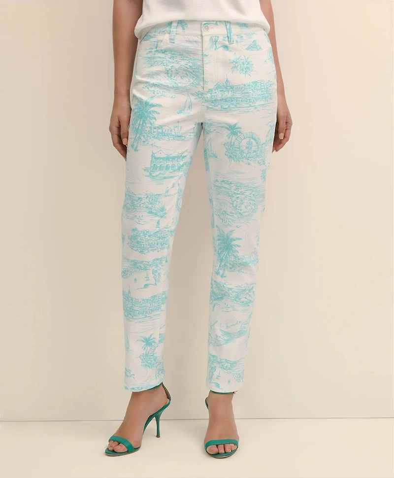Cotton Dobby Bermuda Toile 5-Pocket Pants