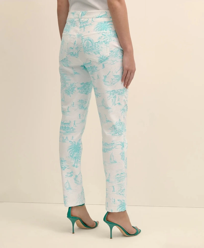 Cotton Dobby Bermuda Toile 5-Pocket Pants