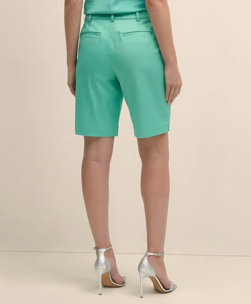 Cotton Blend Twill Bermuda Shorts