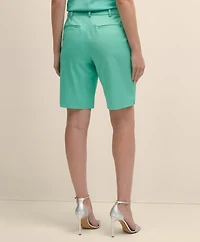 Cotton Blend Twill Bermuda Shorts