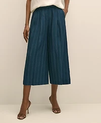 Lyocell-Blend Stripe Wide-Leg Culottes