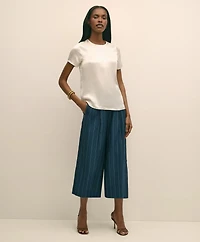 Lyocell-Blend Stripe Wide-Leg Culottes