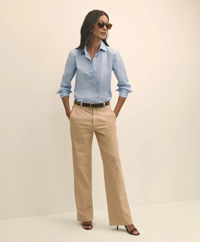 Cotton Blend Relaxed Chino Pants