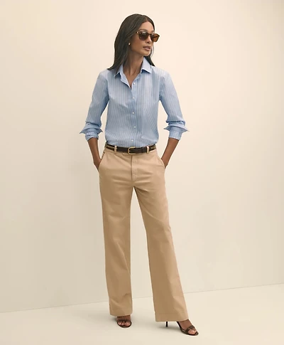 Cotton Blend Relaxed Chino Pants