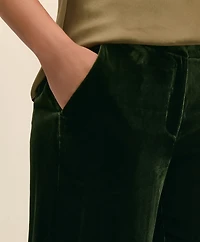 Silk Blend Drapey Velvet Wide-Leg Trouser
