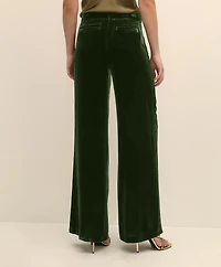 Silk Blend Drapey Velvet Wide-Leg Trouser