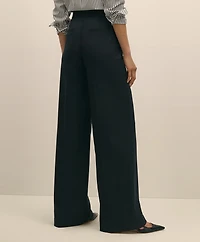 Wool Flannel High Waisted Wide-Leg Pant