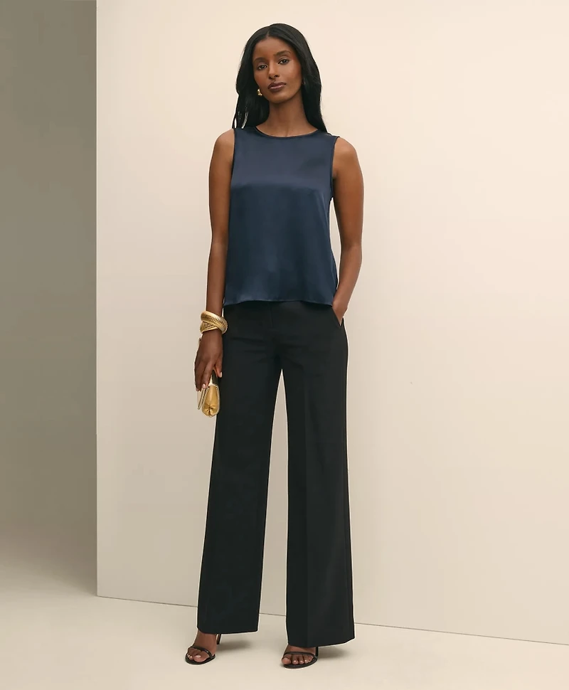 Crepe Wide-Leg Pants